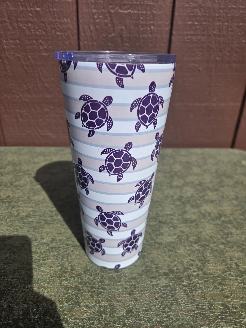 Gecko 30 oz Purple Sea Turtle Pattern Insulated Tumbler - Stainless Steel - Picture 3 of 8